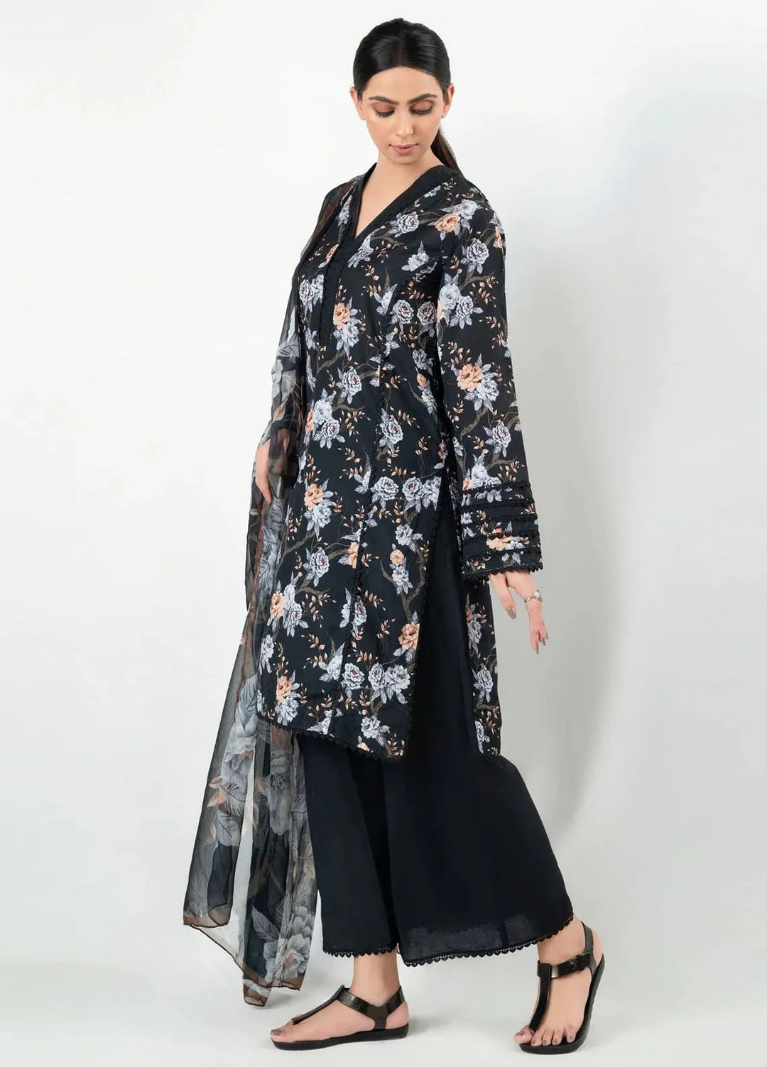 Imran Aftab Printed Silk Suit Unstitched 3 Piece IAW-UF-04 - Winter Collection
