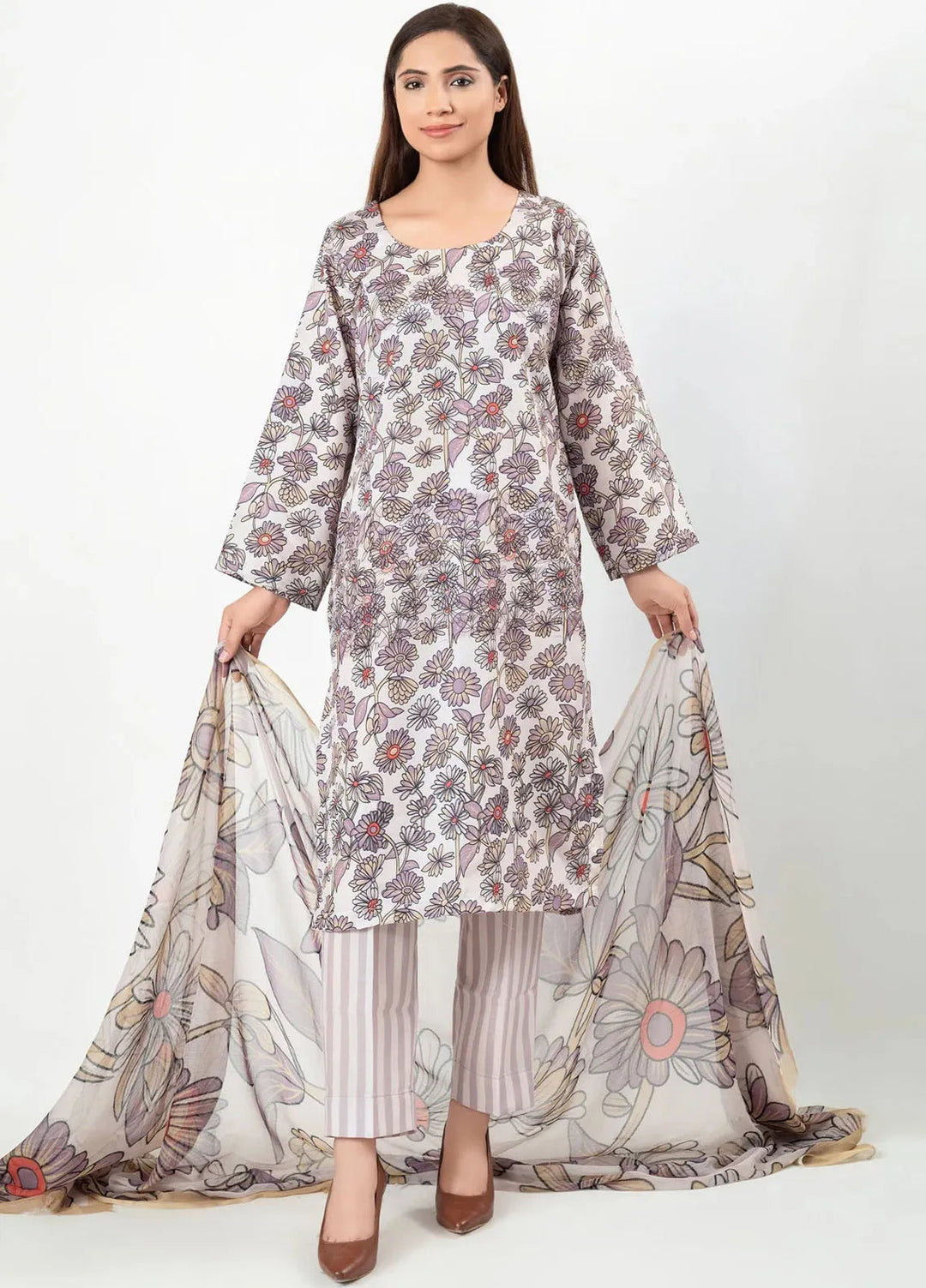 Imran Aftab Printed Silk Suit Unstitched 3 Piece IAW-UF-05 - Winter Collection
