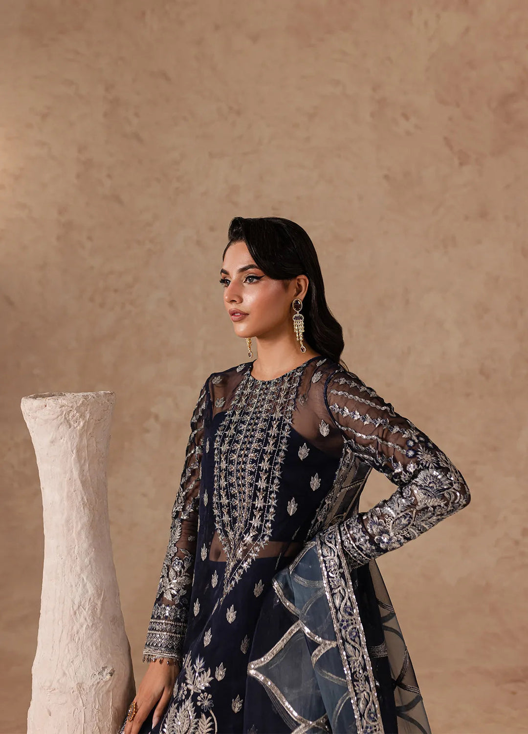 Imran Ramzan Embroidered Organza Suits Unstitched 3 Piece IR24C Nocturne - Formals Collection