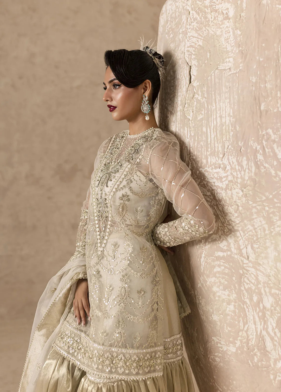 Imran Ramzan Embroidered Organza Suits Unstitched 3 Piece IR24C Pearl Reverie - Formals Collection
