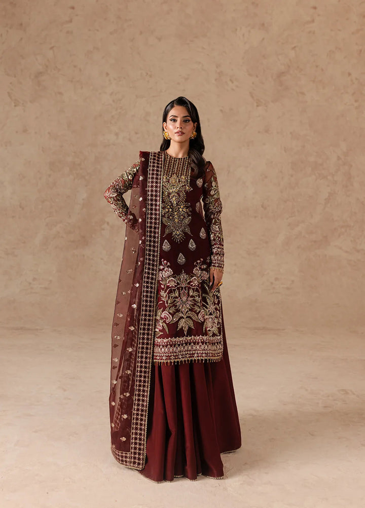 Imran Ramzan Embroidered Organza Suits Unstitched 3 Piece IR24C Ruby Dream - Formals Collection