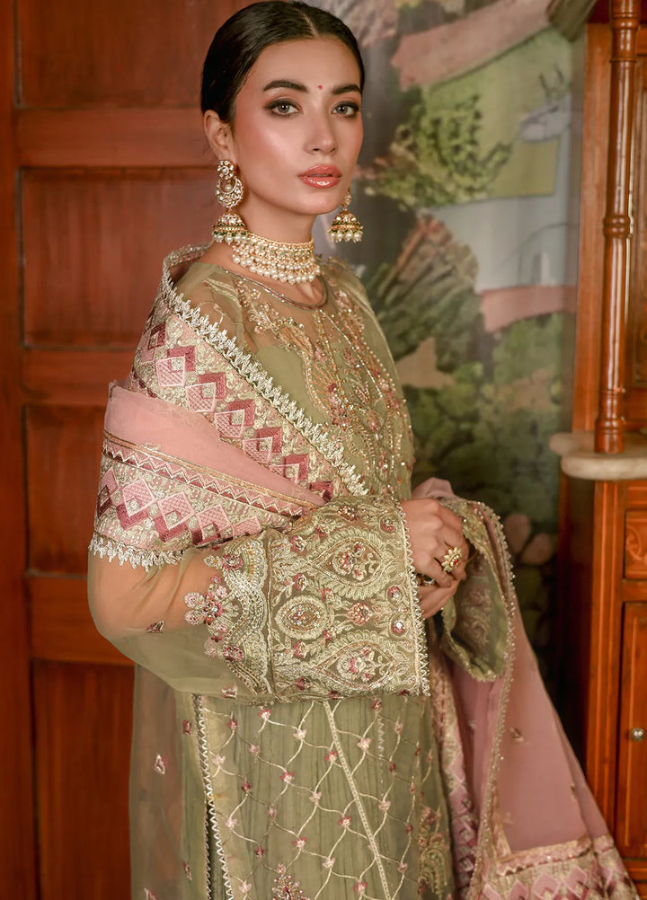 Imran Ramzan Embroidered Organza Suits Unstitched 3 Piece IR24R Gull - Formals Collection