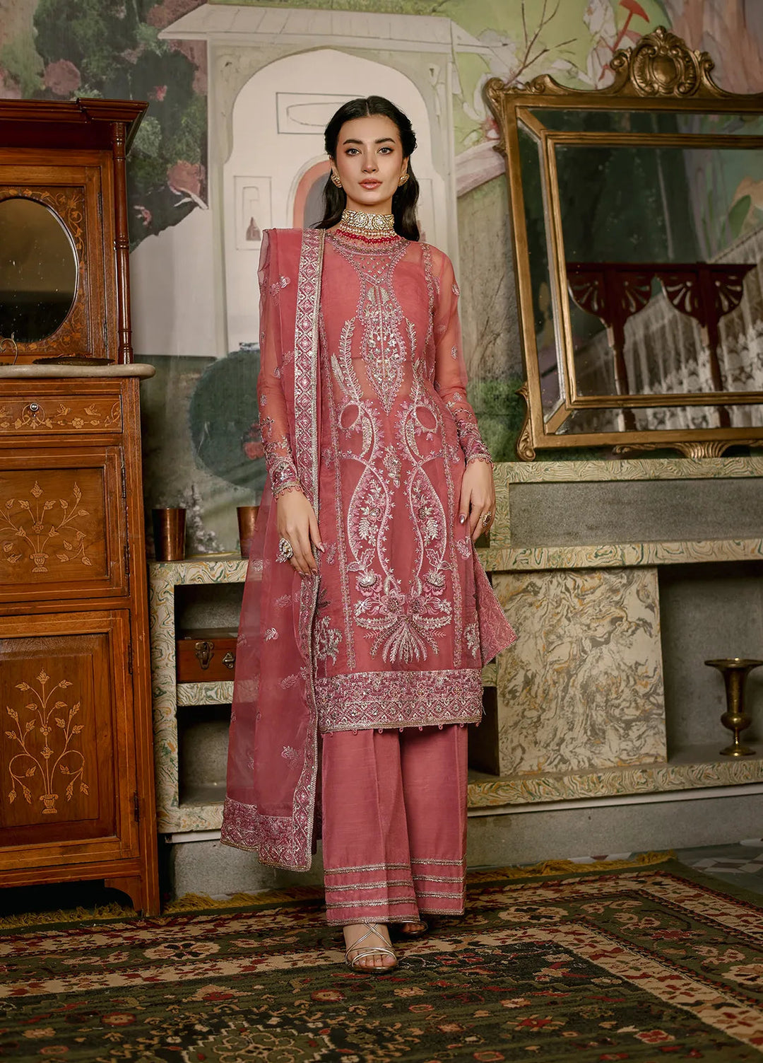 Imran Ramzan Embroidered Organza Suits Unstitched 3 Piece IR24R Zareen - Formals Collection