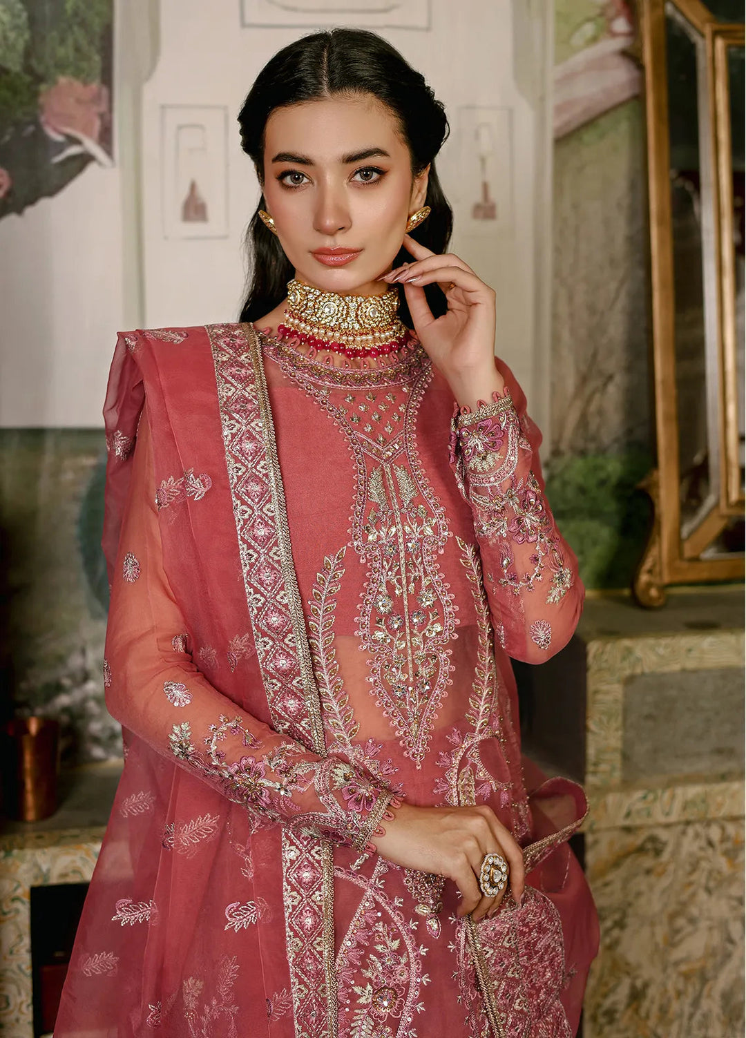 Imran Ramzan Embroidered Organza Suits Unstitched 3 Piece IR24R Zareen - Formals Collection