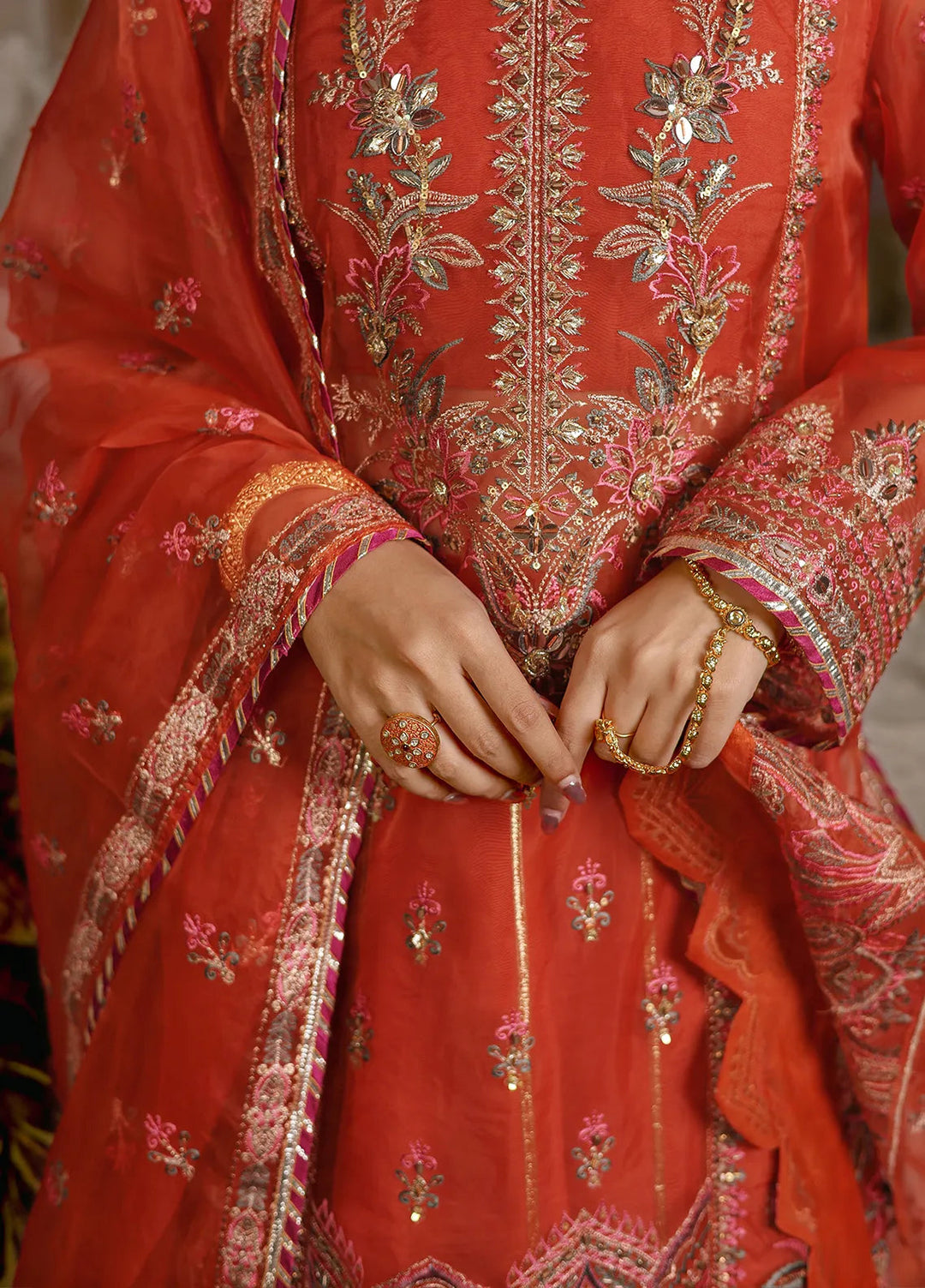 Imran Ramzan Embroidered Organza Suits Unstitched 3 Piece IR24R Zeenat - Formals Collection