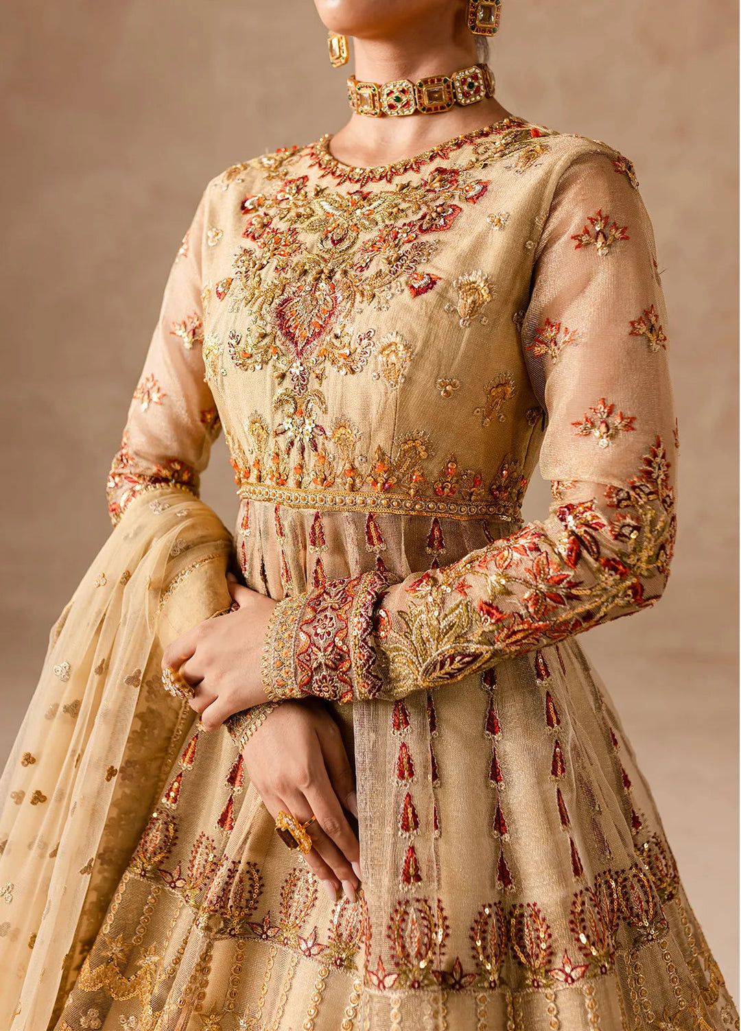 Imran Ramzan Embroidered Zari Net Suits Unstitched 3 Piece IR24C Aurora - Formals Collection