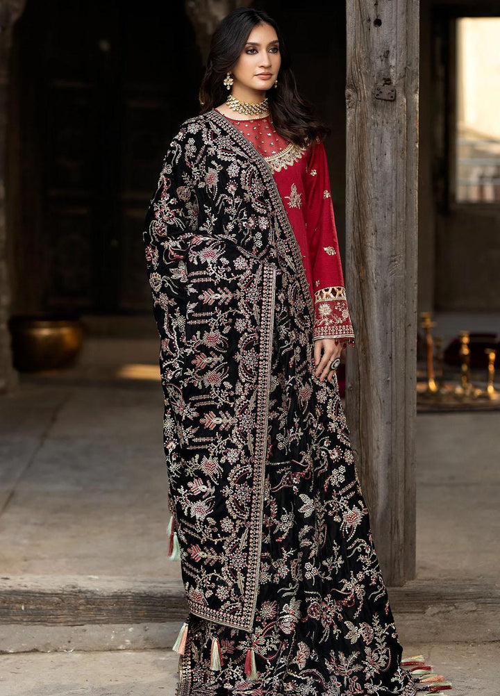 Imrozia Premium Embroidered Velvet Shawl I.S.S-01 - Women Shawls