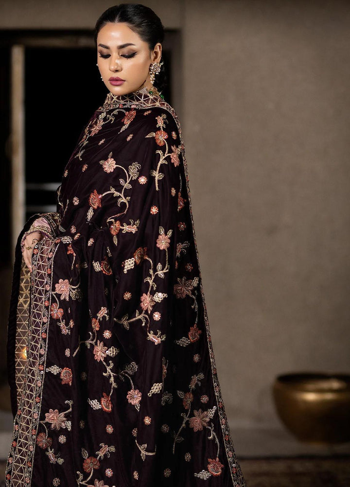 Imrozia Premium Embroidered Velvet Shawl I.S.S-02 - Women Shawls