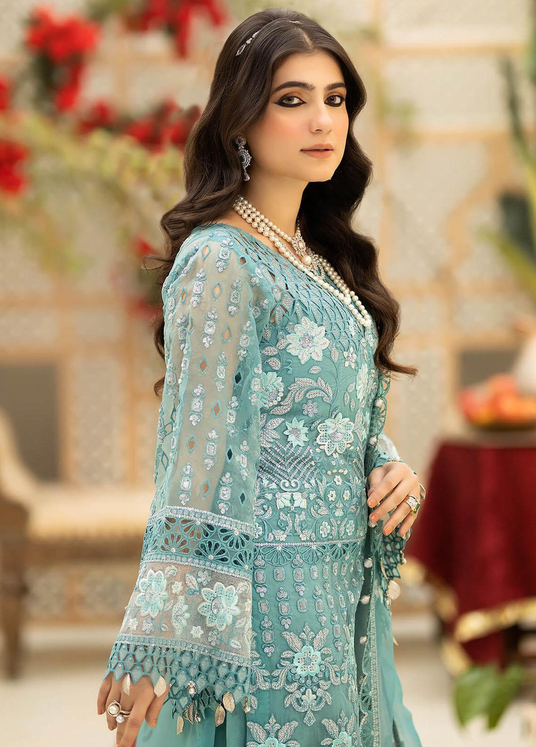 Imrozia Premium Embroidered Organza Suits Unstitched 3 Piece IMP23FL L-262 Odette - Luxury Collection