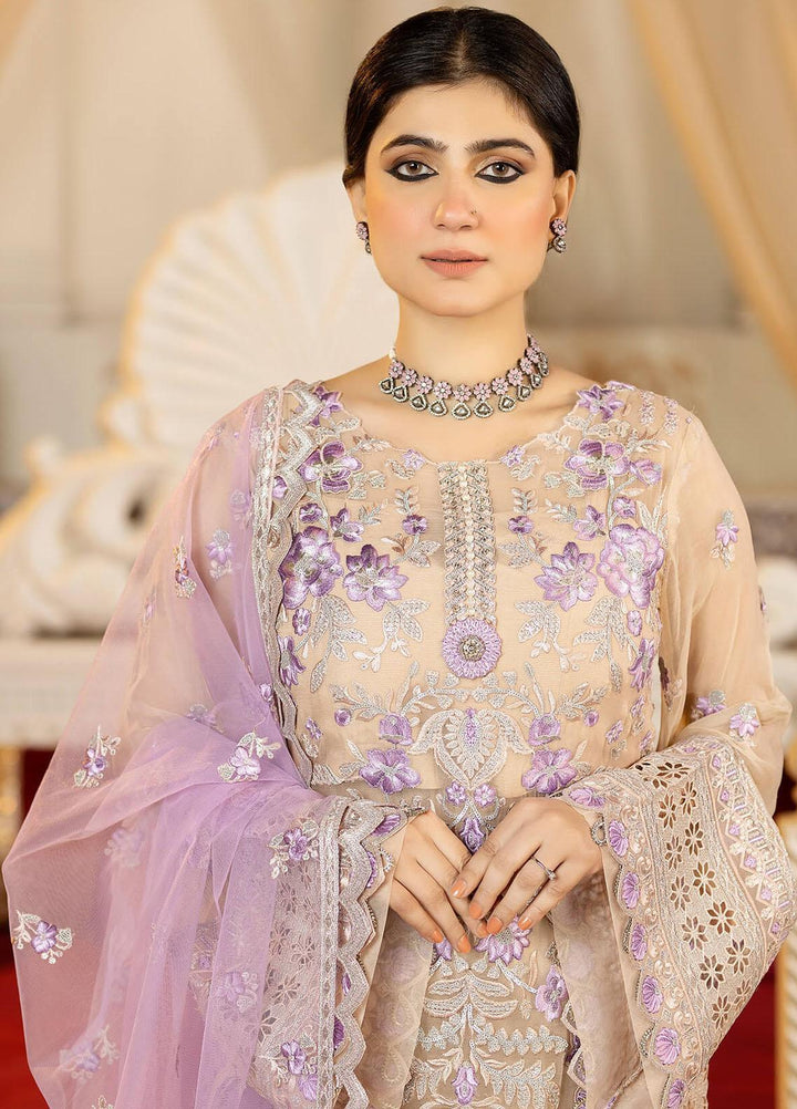 Imrozia Premium Embroidered Chiffon Suits Unstitched 3 Piece IMP23FL L-264 Avon Pearl - Luxury Collection