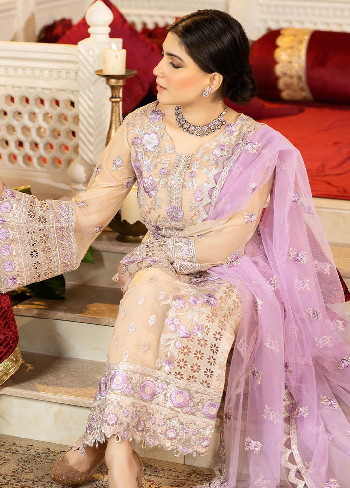 Imrozia Premium Embroidered Chiffon Suits Unstitched 3 Piece IMP23FL L-264 Avon Pearl - Luxury Collection