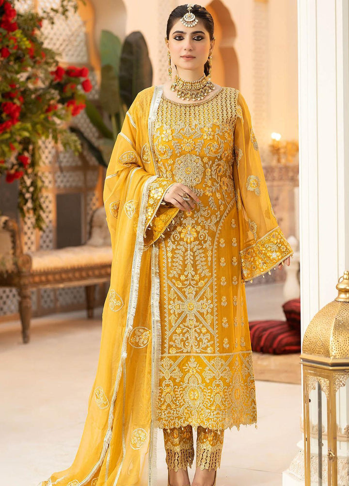 Imrozia Premium Embroidered Chiffon Suits Unstitched 3 Piece IMP23FL L-266 Solaris - Luxury Collection