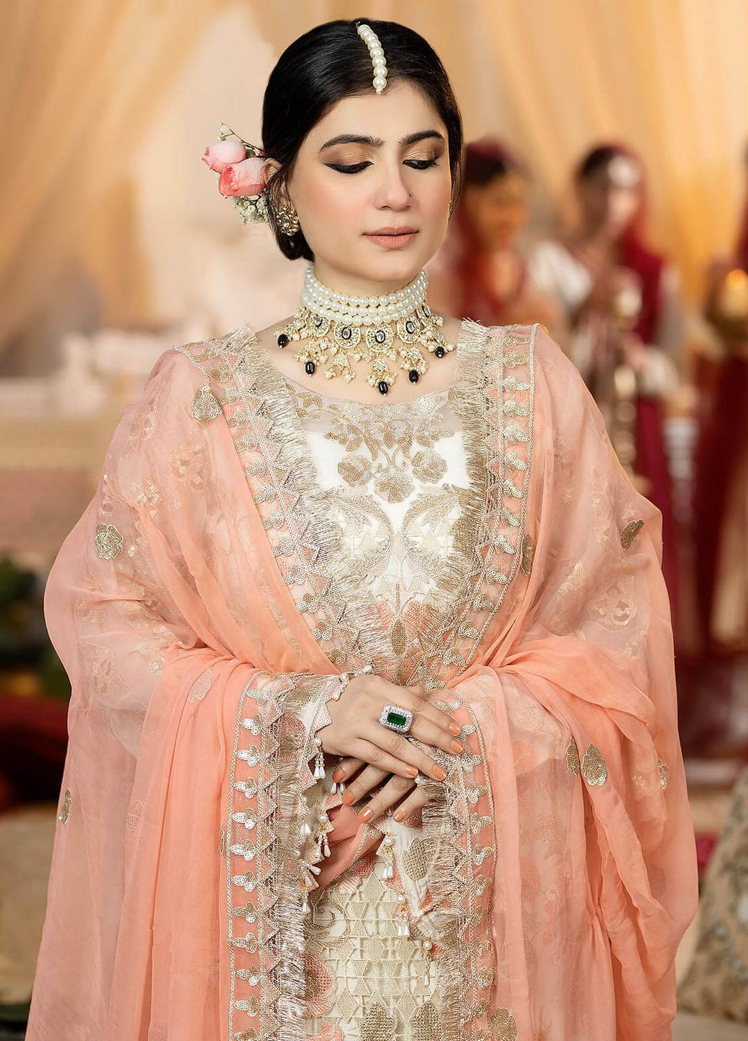 Imrozia Premium Embroidered Organza Suits Unstitched 3 Piece IMP23FL L-267 Estelle - Luxury Collection