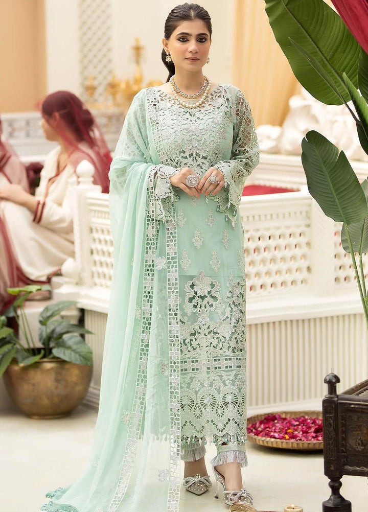 Imrozia Premium Embroidered Organza Suits Unstitched 3 Piece IMP23FL L-268 Amber Vivacity - Luxury Collection