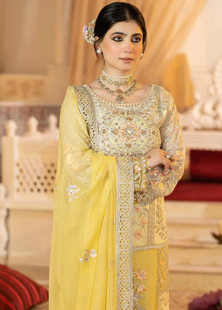 Imrozia Premium Embroidered Chiffon Suits Unstitched 3 Piece IMP23FL L-270 Lucille - Luxury Collection