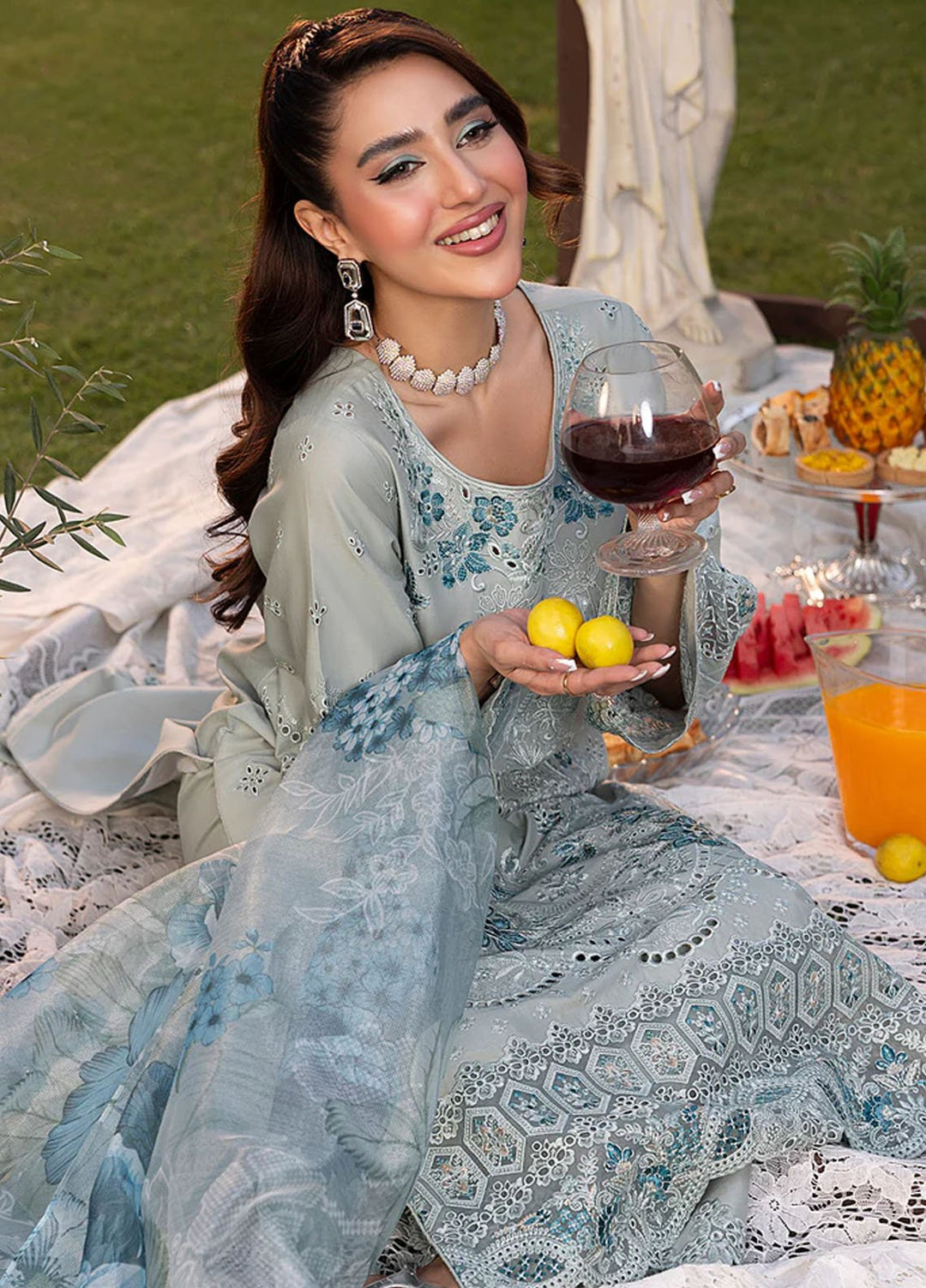 Imrozia Premium Pret Embroidered Cotton 3 Piece Suit IP-126 Sarah