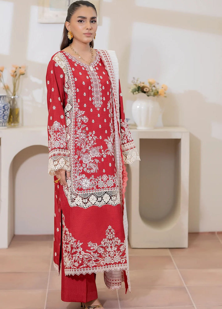 Imrozia Premium Pret Embroidered Lawn 3 Piece Suit IP-137 Mahrosh