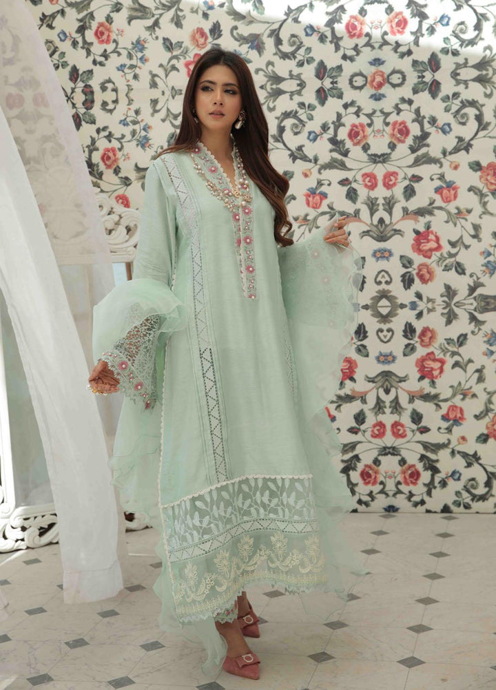 Mehak Yaqoob Ready to Wear Luxury Raw Silk 3 Piece Suit 01 MIA - Mint