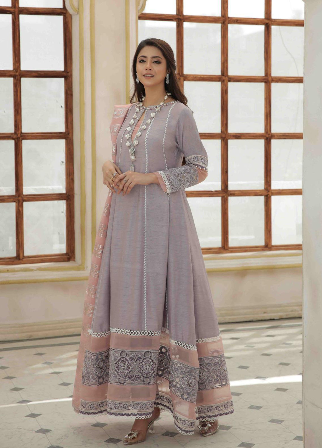 Mehak Yaqoob Ready to Wear Luxury Raw Silk 3 Piece Suit 02 Norah- Lavender