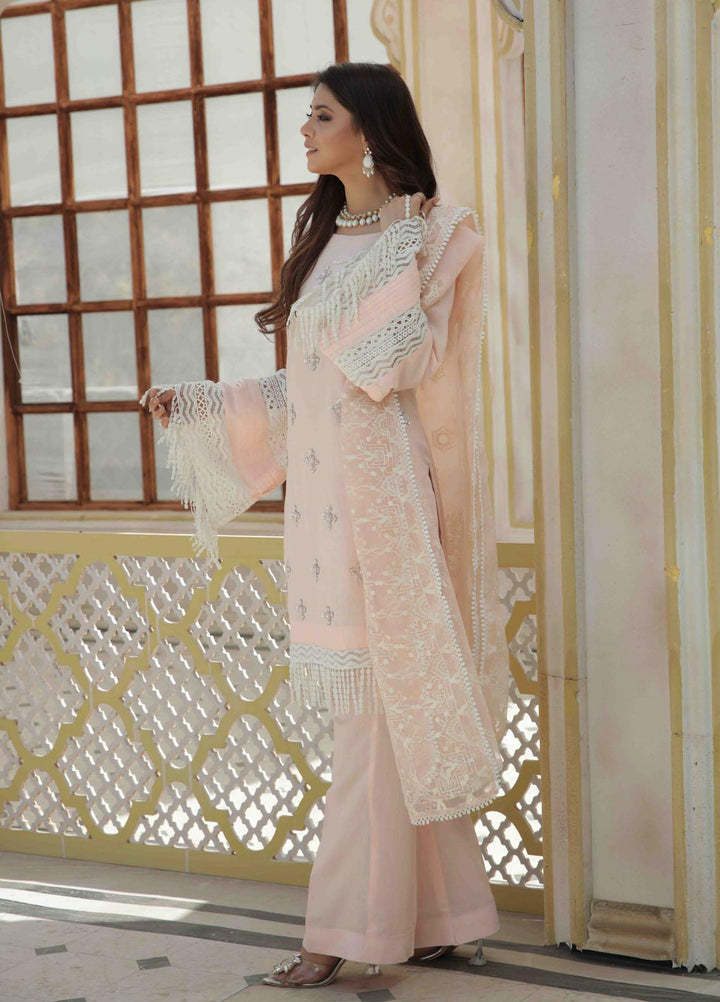 Mehak Yaqoob Ready to Wear Luxury Raw Silk 3 Piece Suit 03 Flora- Powder Pink