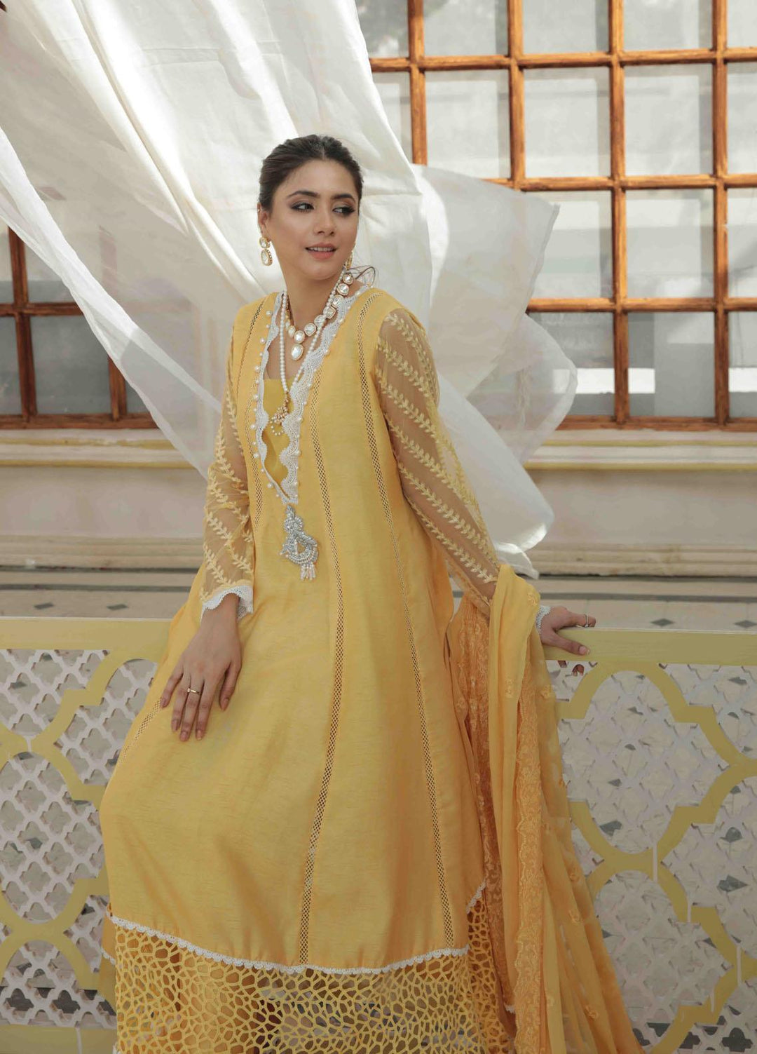 Mehak Yaqoob Ready to Wear Luxury Raw Silk 3 Piece Suit 04 Raya- Marigold