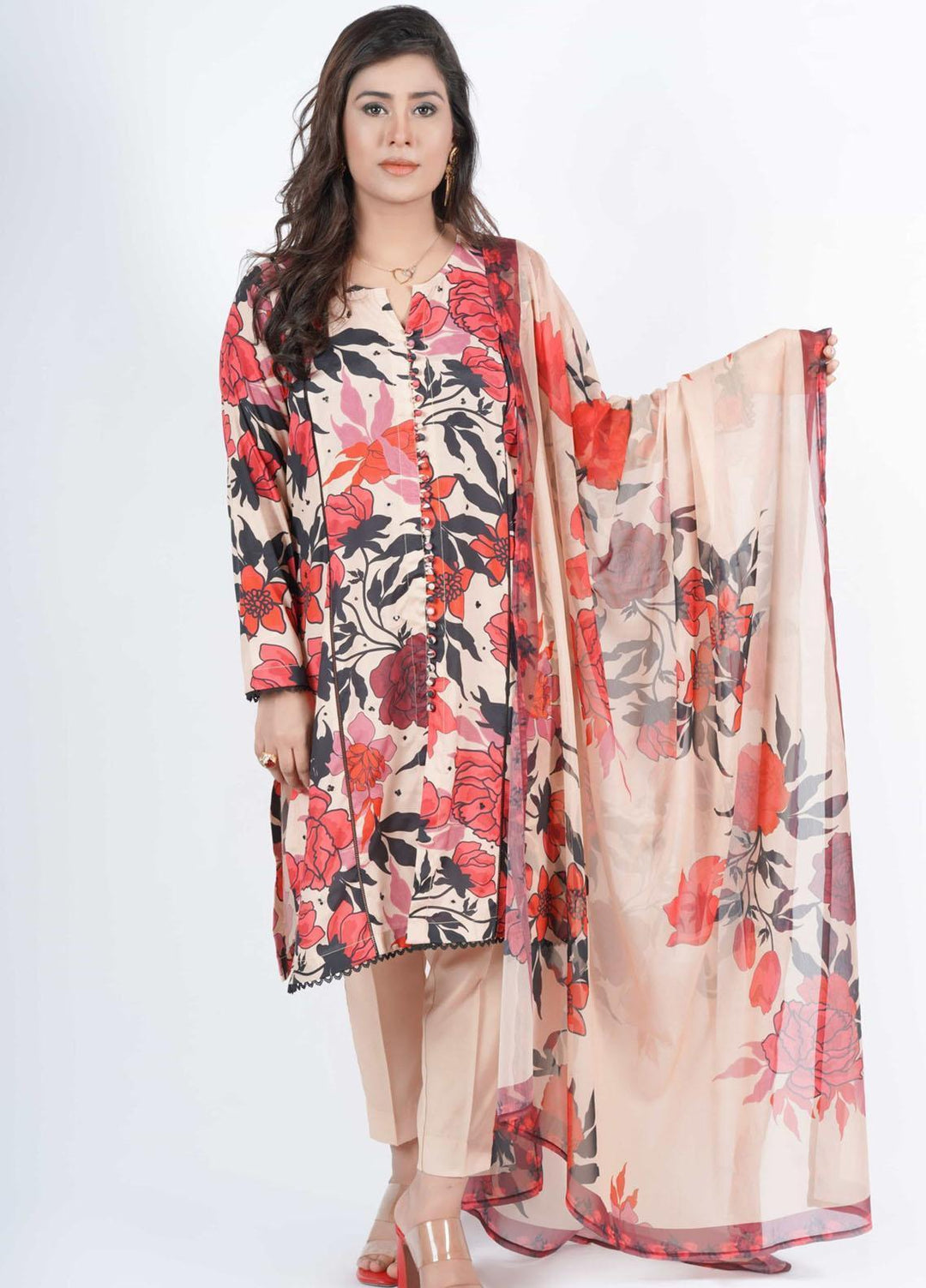 Vibgyor Fashion Pret Formal Silk 3 Piece Suit D4-C2-23S BLOSTMA SKIN