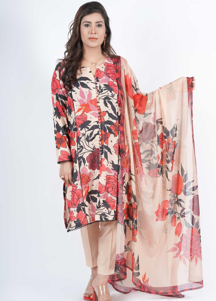 Vibgyor Fashion Pret Formal Silk 3 Piece Suit D4-C2-23S BLOSTMA SKIN