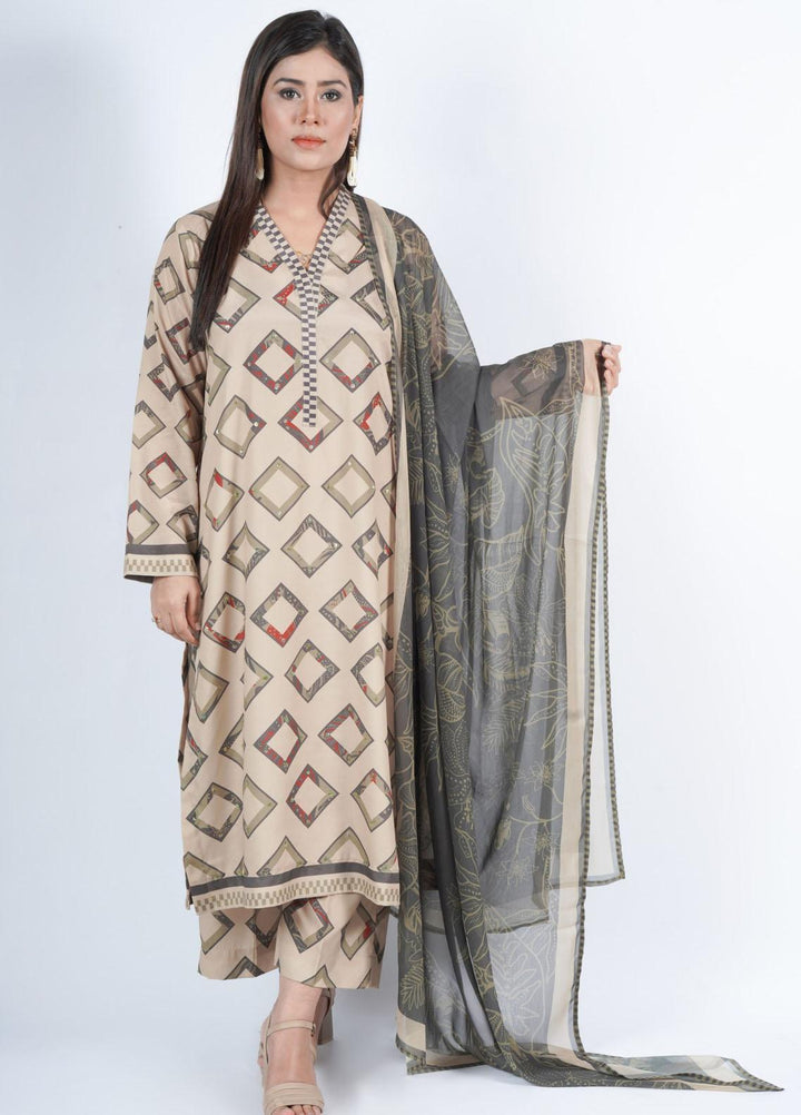 Vibgyor Fashion Pret Formal Silk 3 Piece Suit D5-C2-23S MARVEL TEA GREEN