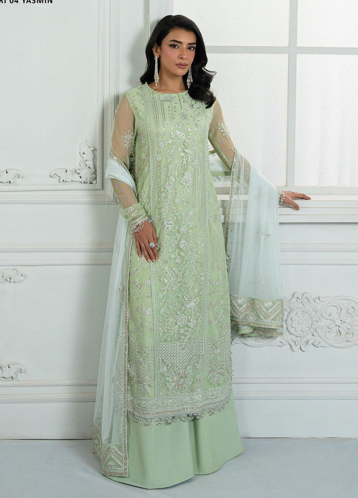 Inara by Zarif Embroidered Net Suits Unstitched 3 Piece ZR25UF ZRI-04 Yasmin - Formals Collection