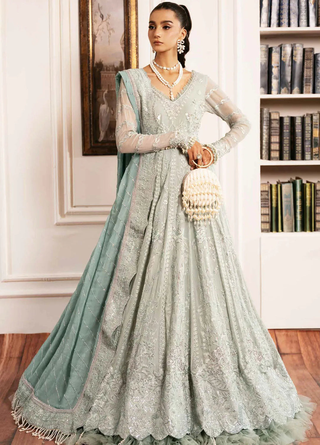 Inayat By Ajr Embroidered Chiffon Suit Unstitched 3 Piece AJR24IWD-04 Exquisite Rose - Formal Collection