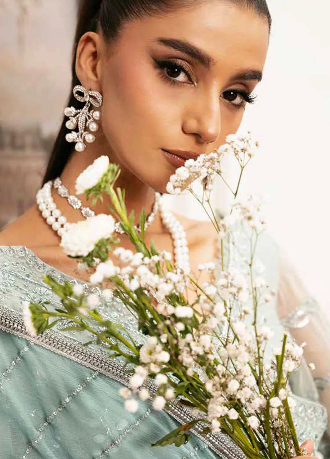 Inayat By Ajr Embroidered Chiffon Suit Unstitched 3 Piece AJR24IWD-04 Exquisite Rose - Formal Collection