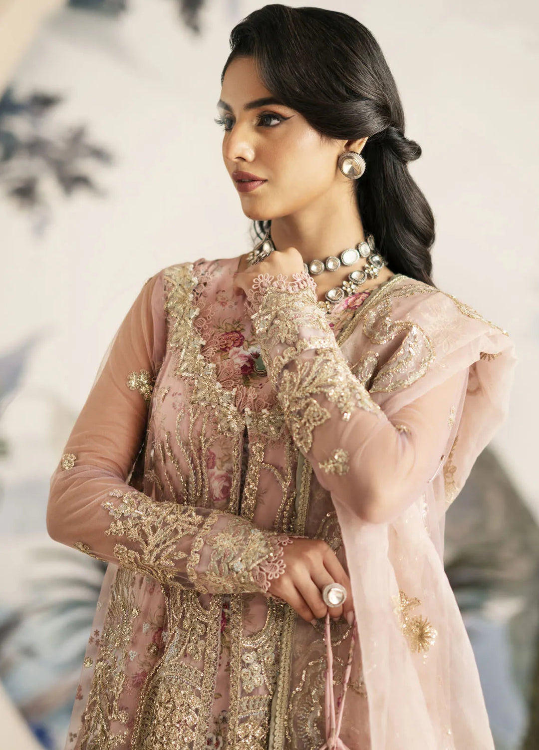 Inayat By AJR Embroidered Net Suit Unstitched 3 Piece AJR24I AFF-0 1 Begonia - Luxury Collection