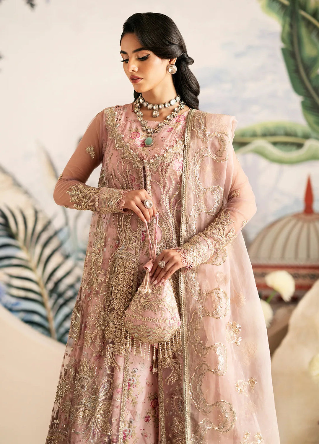 Inayat By AJR Embroidered Net Suit Unstitched 3 Piece AJR24I AFF-0 1 Begonia - Luxury Collection