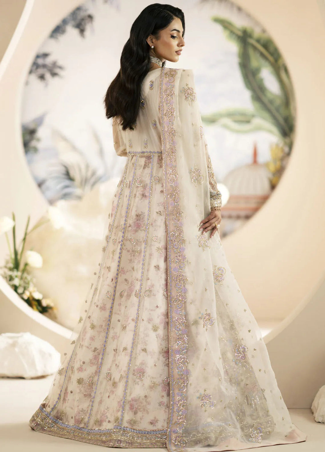 Inayat By AJR Embroidered Net Suit Unstitched 3 Piece AJR24I AFF-0 3 Amaryllis - Luxury Collection