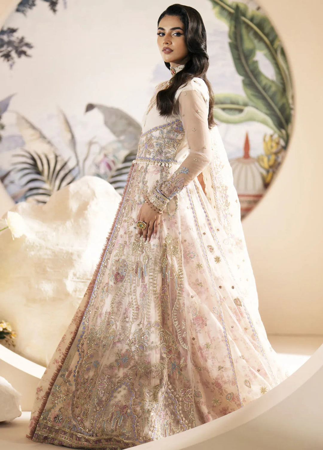 Inayat By AJR Embroidered Net Suit Unstitched 3 Piece AJR24I AFF-0 3 Amaryllis - Luxury Collection
