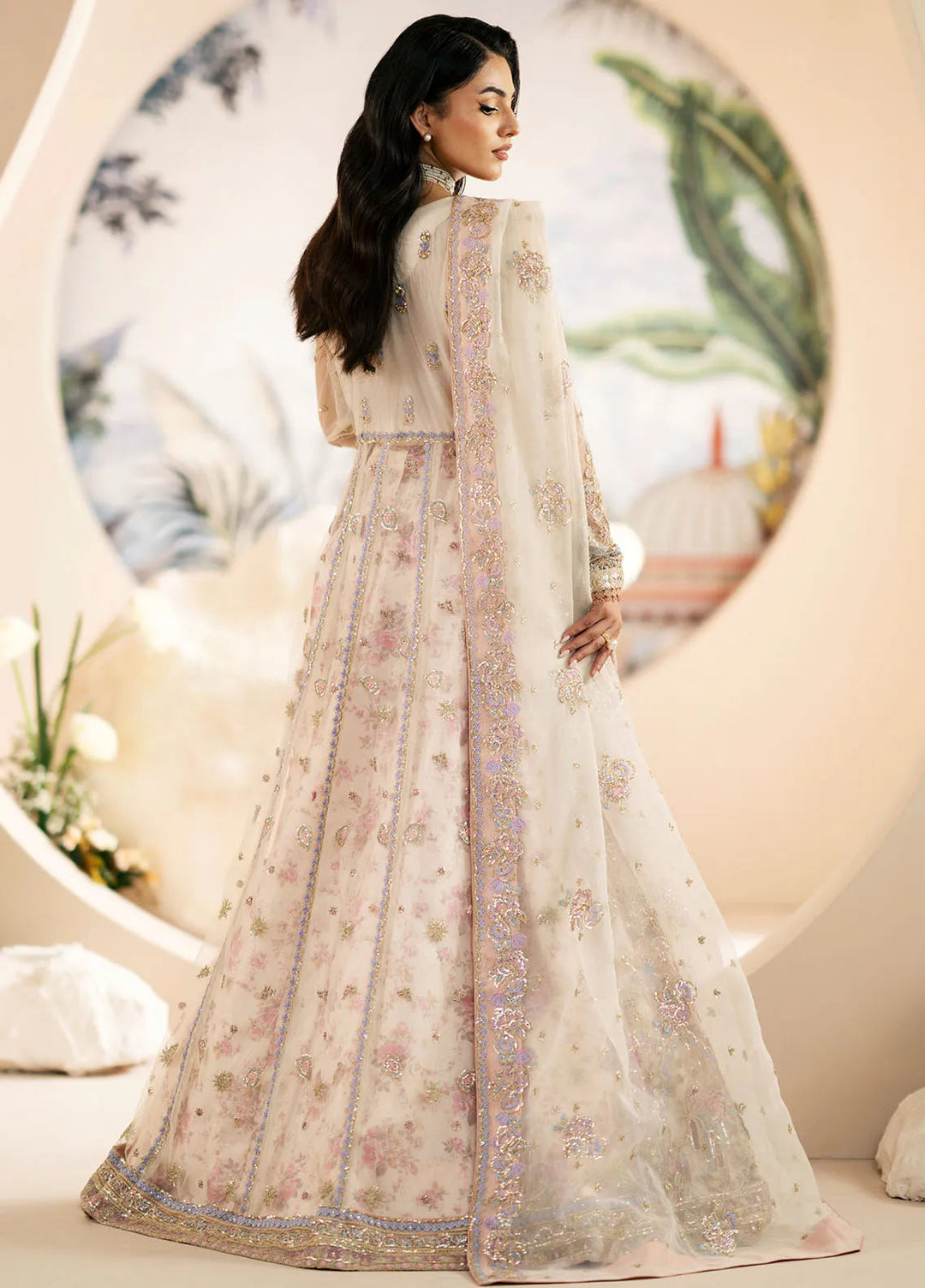 Inayat By AJR Embroidered Net Suit Unstitched 3 Piece AJR24I AFF-0 3 Amaryllis - Luxury Collection