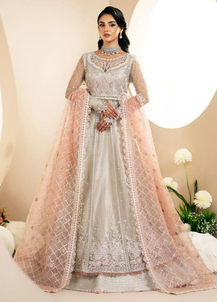 Inayat By AJR Embroidered Net Suit Unstitched 3 Piece AJR24I AFF-0 4 Magnolia - Luxury Collection