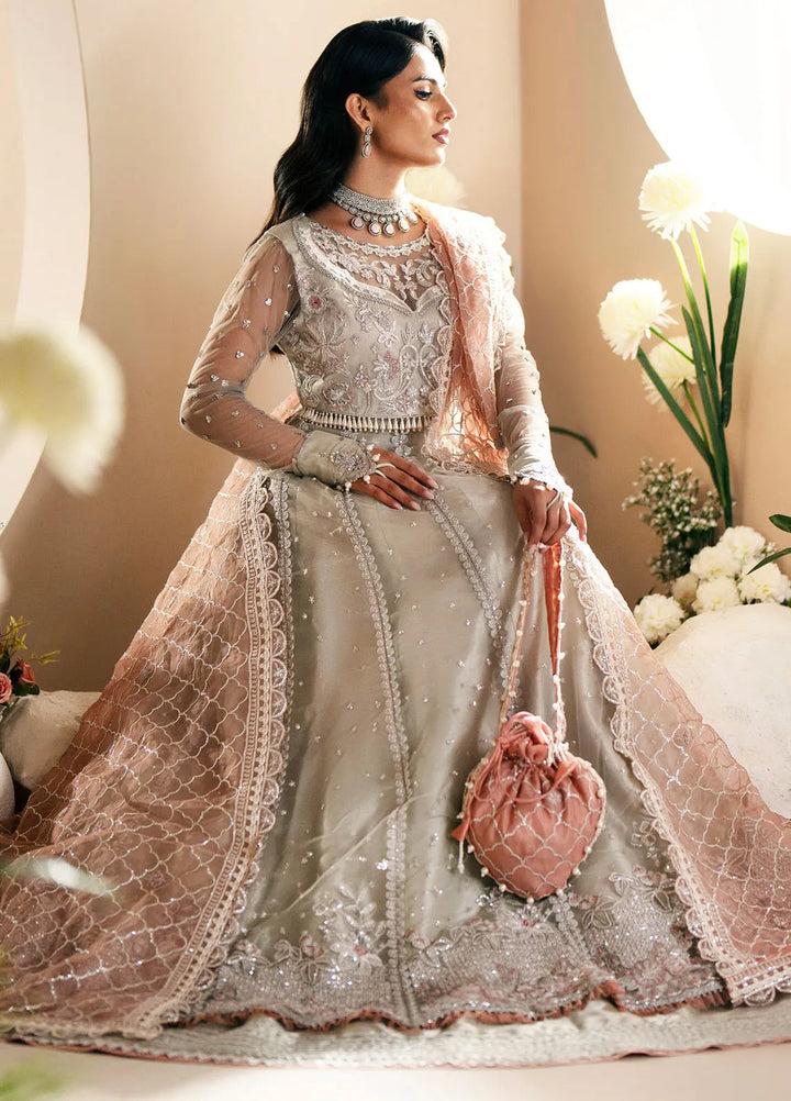 Inayat By AJR Embroidered Net Suit Unstitched 3 Piece AJR24I AFF-0 4 Magnolia - Luxury Collection