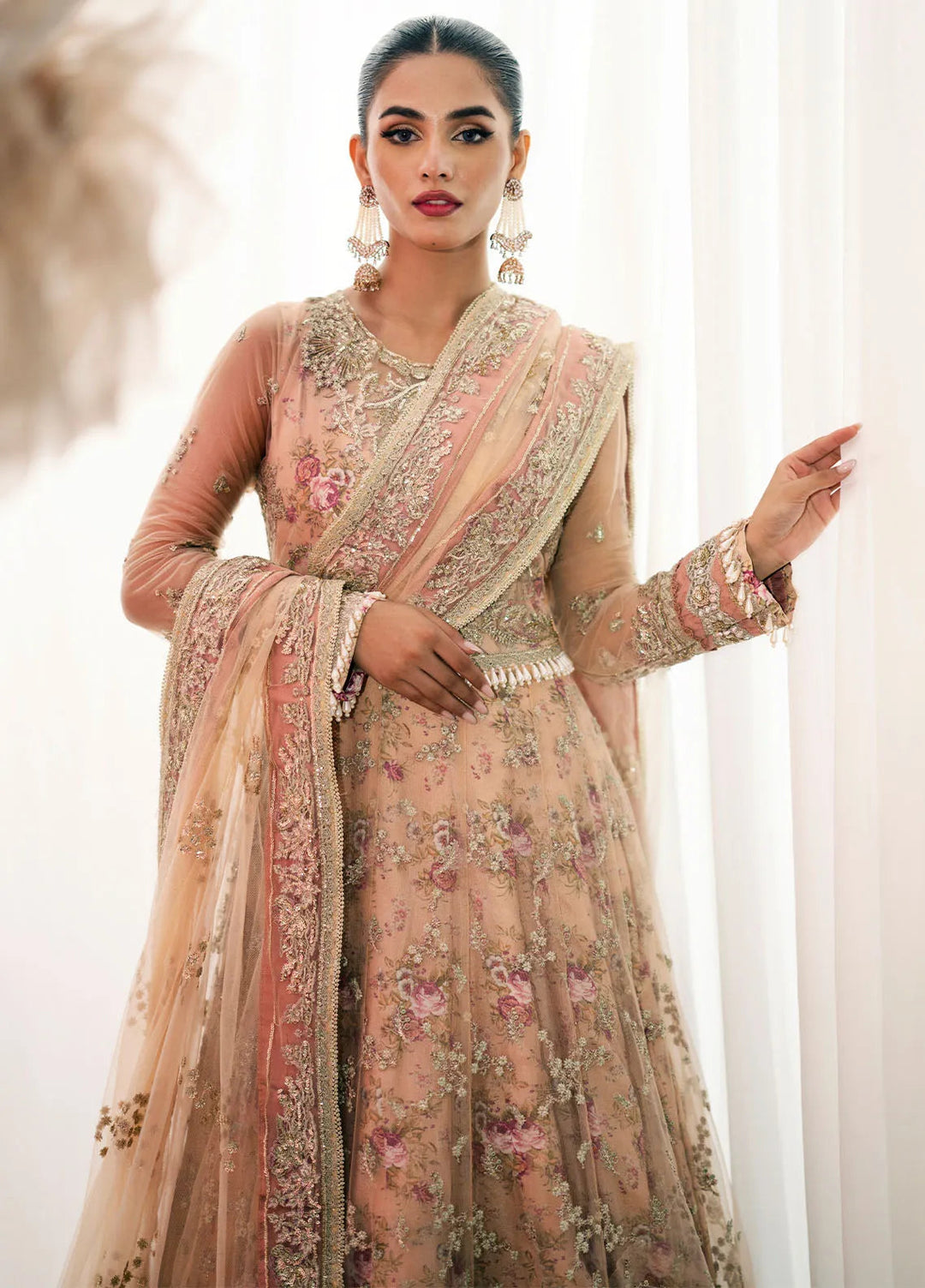 Inayat By AJR Embroidered Net Suit Unstitched 3 Piece AJR24I AFF-0 5 Daffodil - Luxury Collection