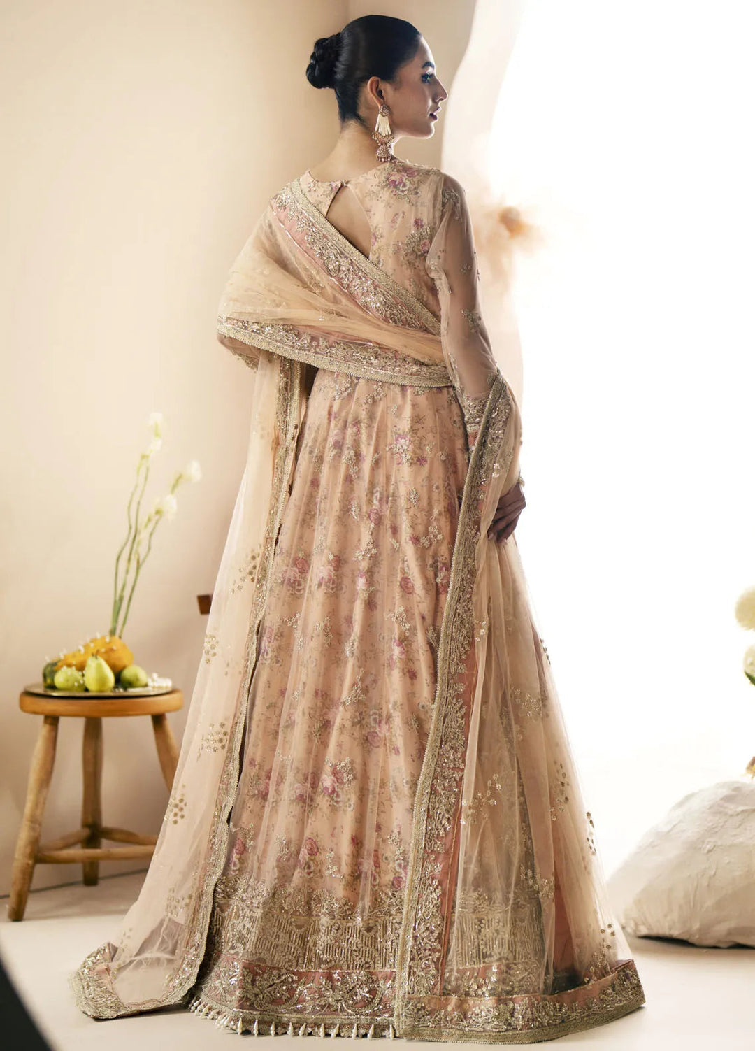Inayat By AJR Embroidered Net Suit Unstitched 3 Piece AJR24I AFF-0 5 Daffodil - Luxury Collection