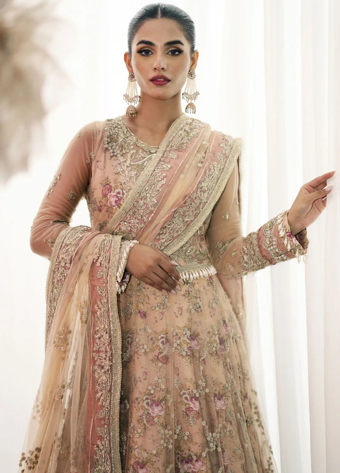 Inayat By AJR Embroidered Net Suit Unstitched 3 Piece AJR24I AFF-0 5 Daffodil - Luxury Collection