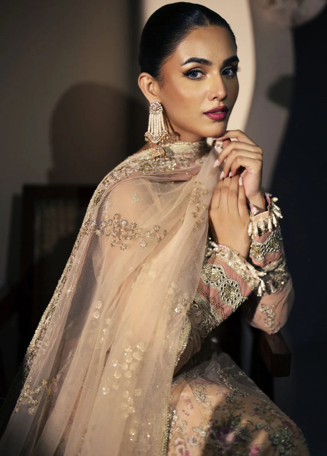 Inayat By AJR Embroidered Net Suit Unstitched 3 Piece AJR24I AFF-0 5 Daffodil - Luxury Collection