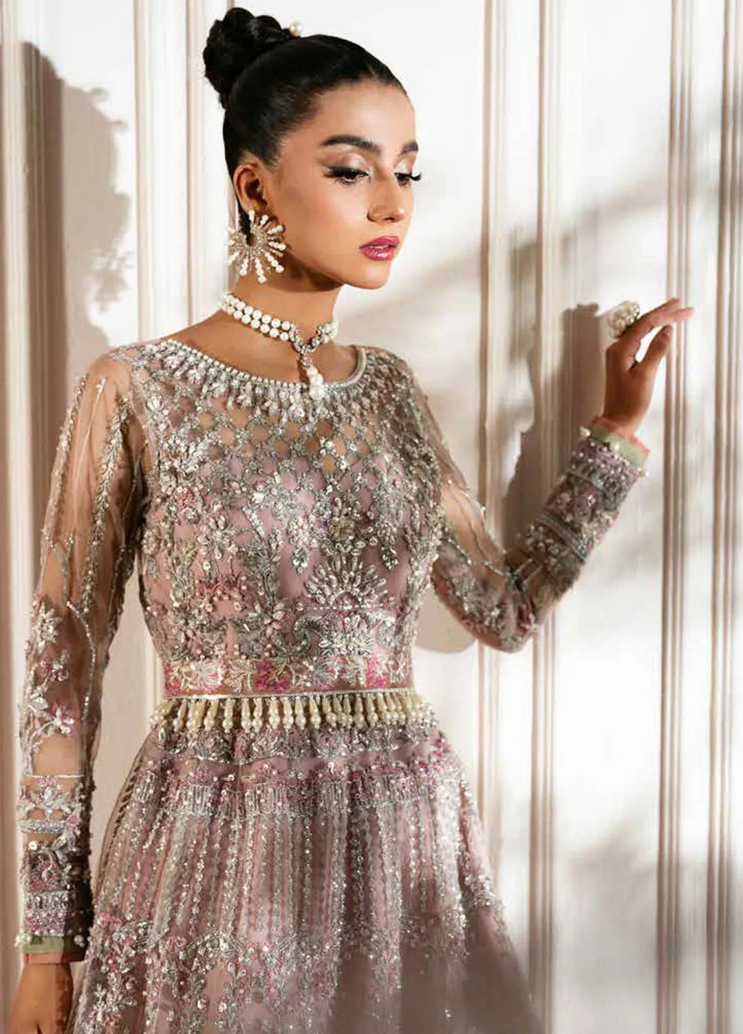 Inayat By Ajr Embroidered Net Suit Unstitched 3 Piece AJR24IWD-05 Rosabella - Formal Collection