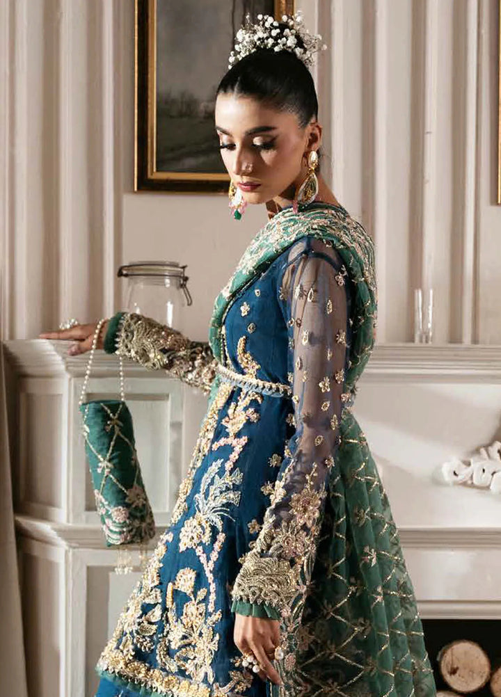 Inayat By Ajr Embroidered Net Suit Unstitched 3 Piece AJR24IWD-06 Regal Sapphire - Formal Collection