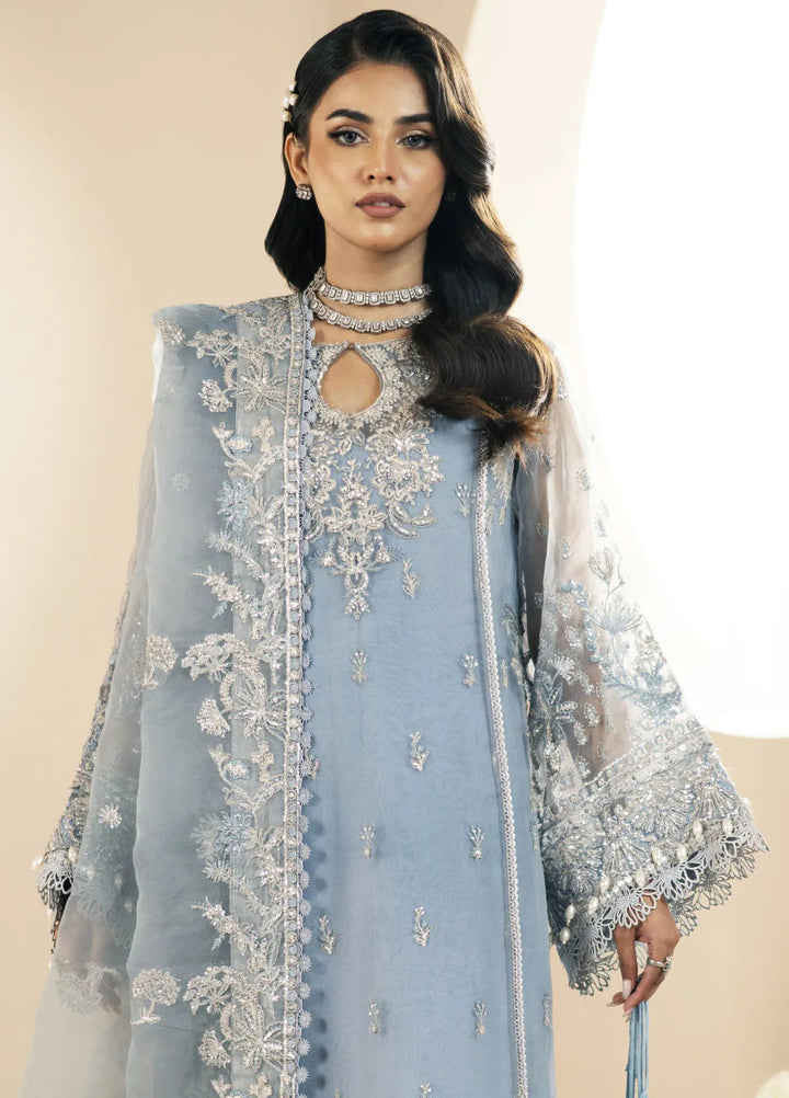 Inayat By AJR Embroidered Organza Suit Unstitched 3 Piece AJR24I AFF-0 2 Lotus - Luxury Collection