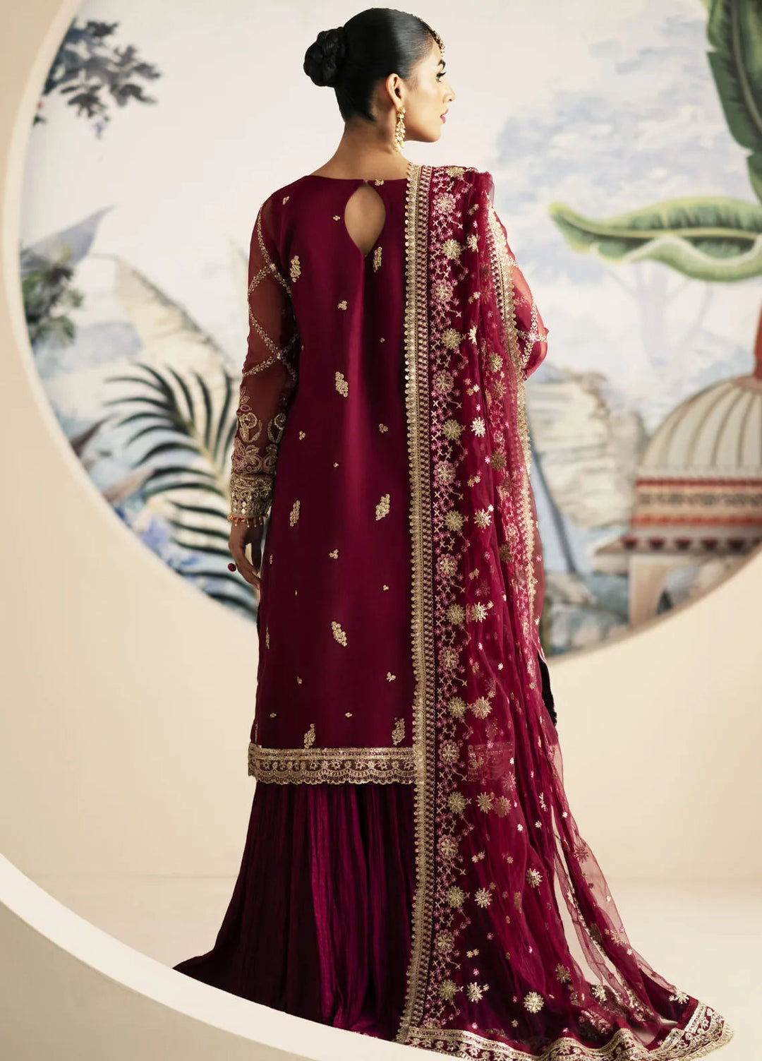 Inayat By AJR Embroidered Organza Suit Unstitched 3 Piece AJR24I AFF-0 6 Zinnia - Luxury Collection