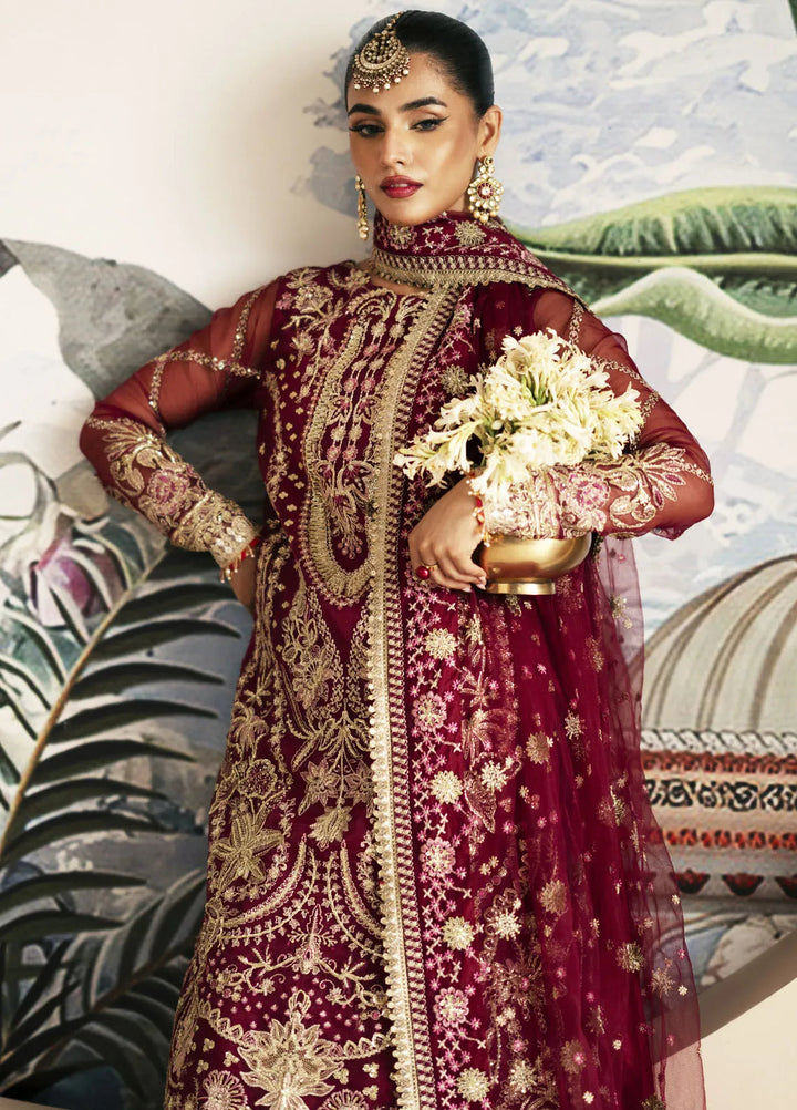 Inayat By AJR Embroidered Organza Suit Unstitched 3 Piece AJR24I AFF-0 6 Zinnia - Luxury Collection