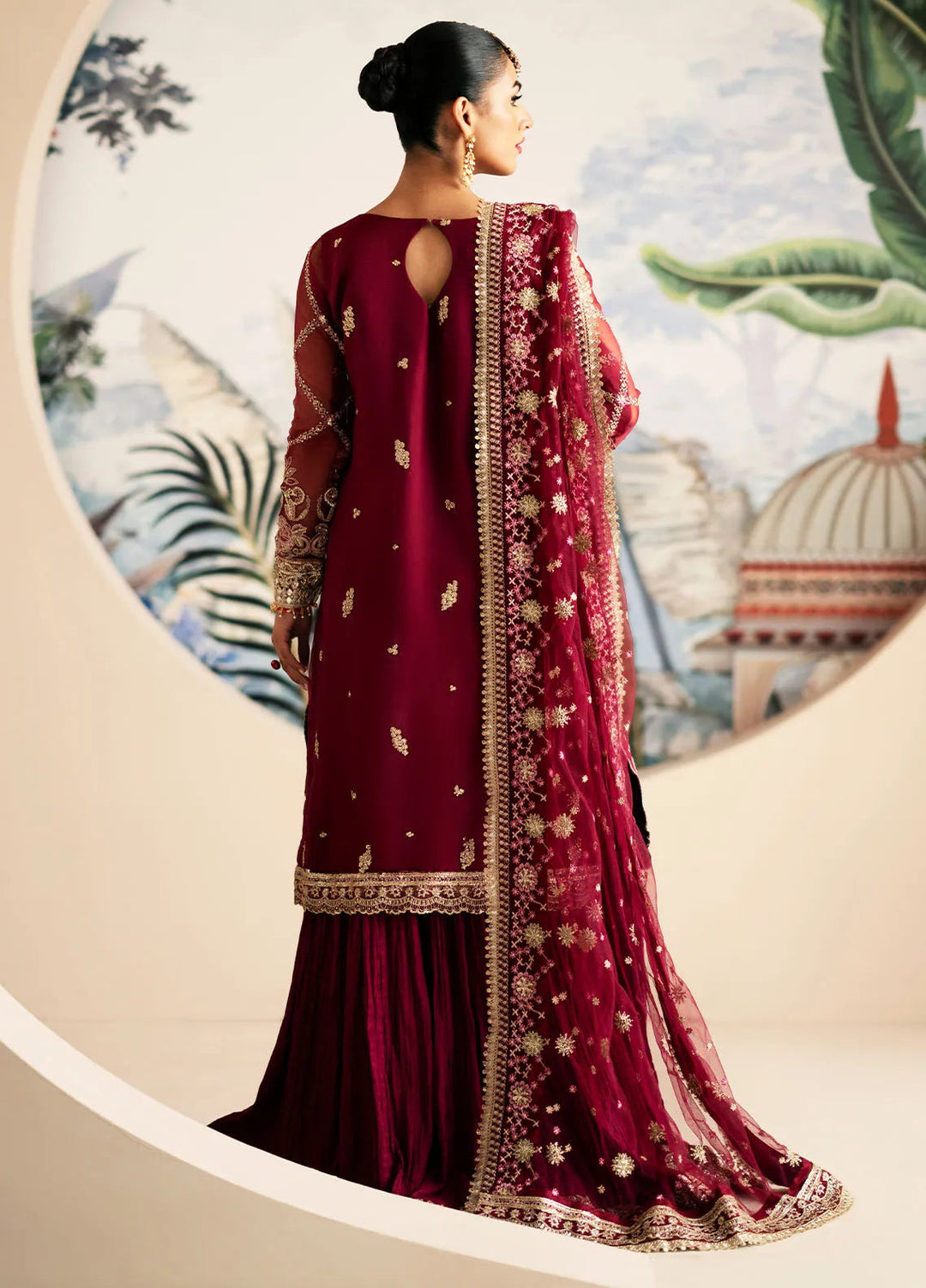 Inayat By AJR Embroidered Organza Suit Unstitched 3 Piece AJR24I AFF-0 6 Zinnia - Luxury Collection