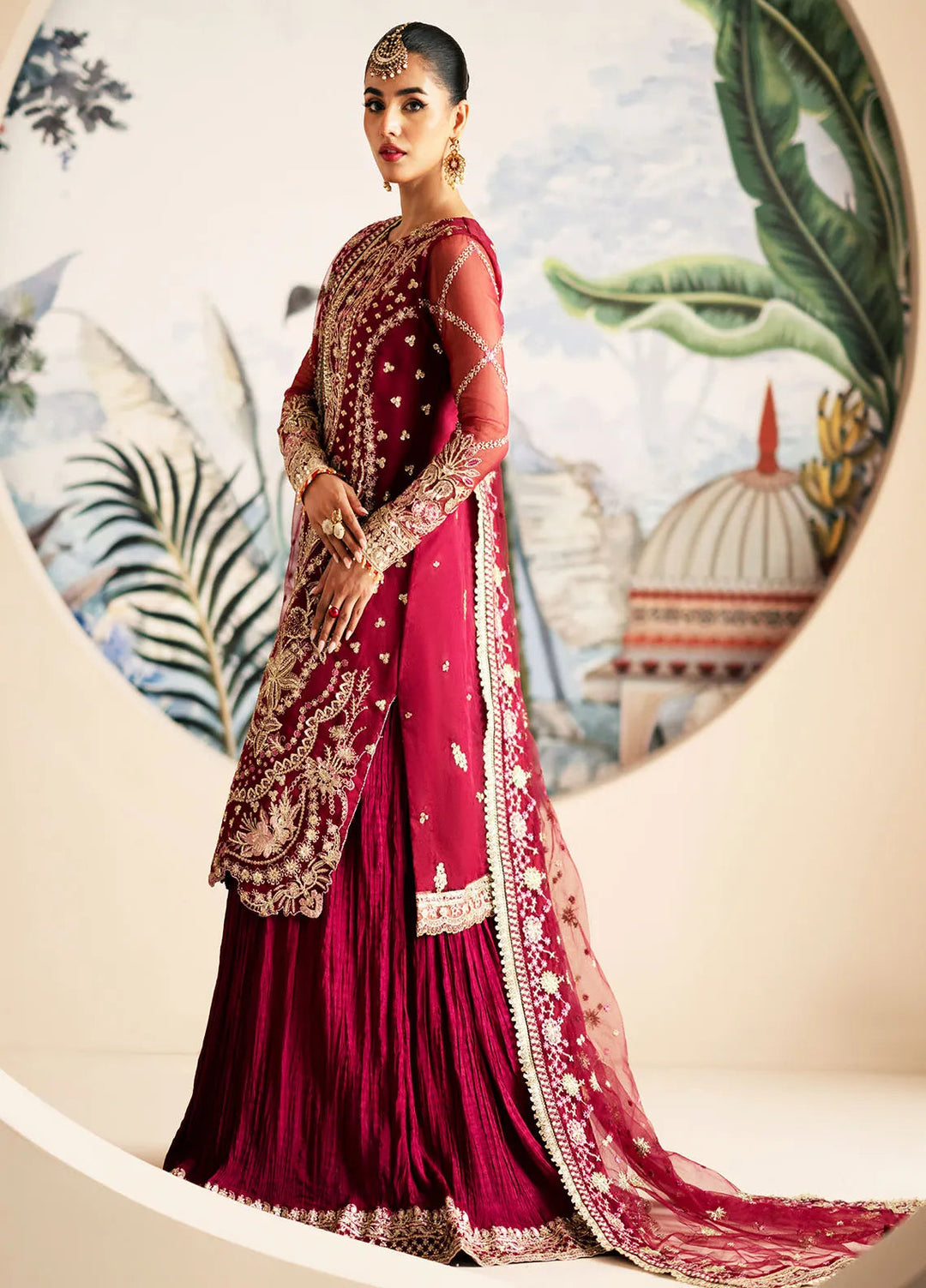 Inayat By AJR Embroidered Organza Suit Unstitched 3 Piece AJR24I AFF-0 6 Zinnia - Luxury Collection