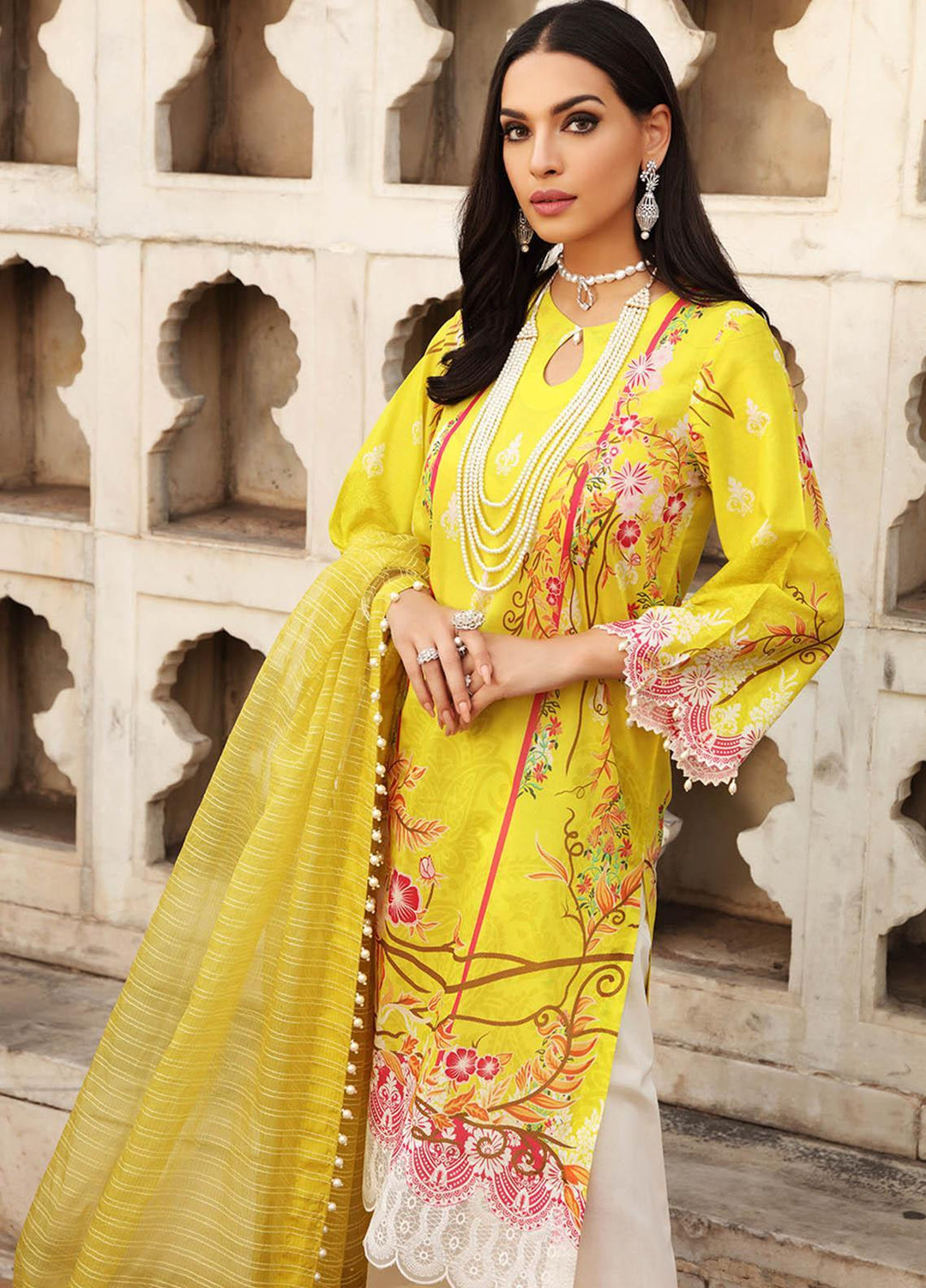 Inayat by Afsaneh Embroidered Lawn Suits Unstitched 3 Piece AFH21I AZRA-B - Eid Collection